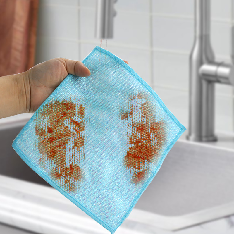 Trockenes und nasses Silberfasertuch, farbiges Seiden-Bambusfaser-Scheuertuch