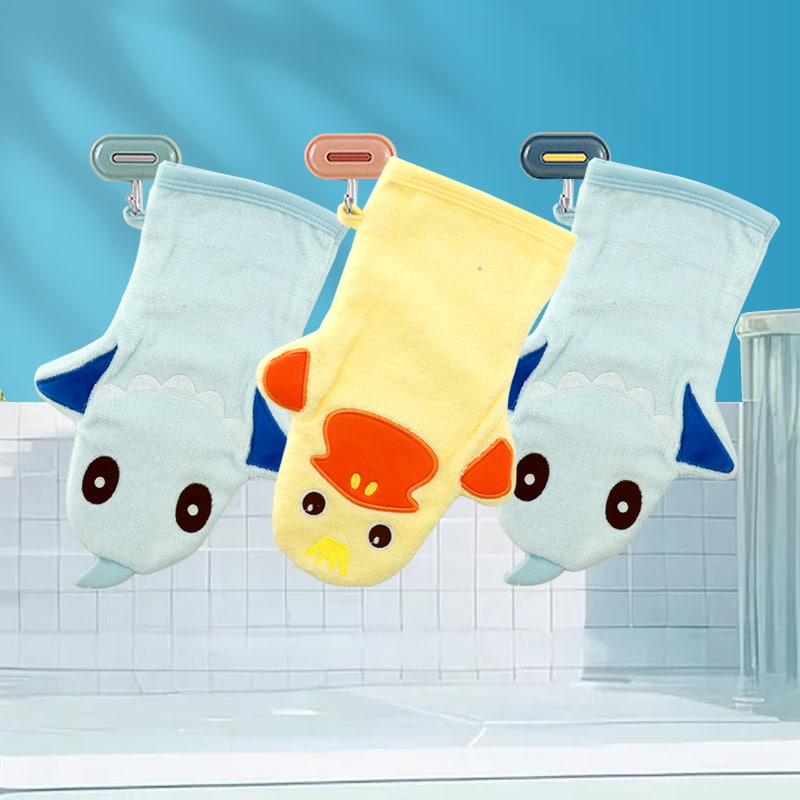 Handtuch zum Aufhängen, verdickte Puppe, saugfähig, schnell trocknend, fusselfrei, kleines quadratisches Handtuch, Kinderhandtuch, Cartoon, weich